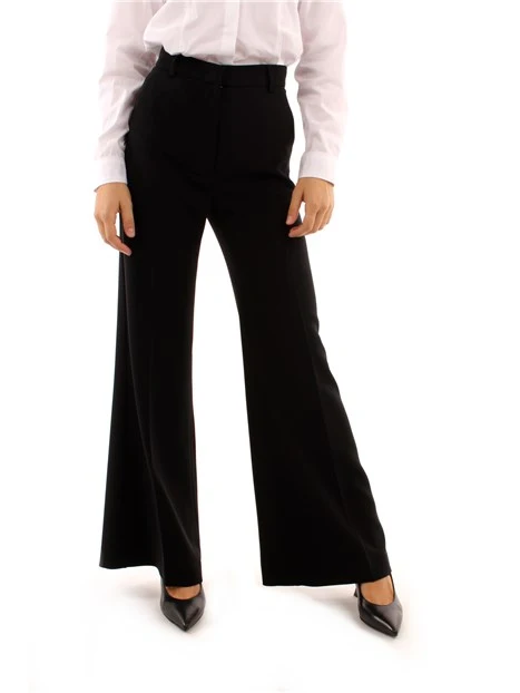 PANTALONI A ZAMPA IN CADY DONNA NERO