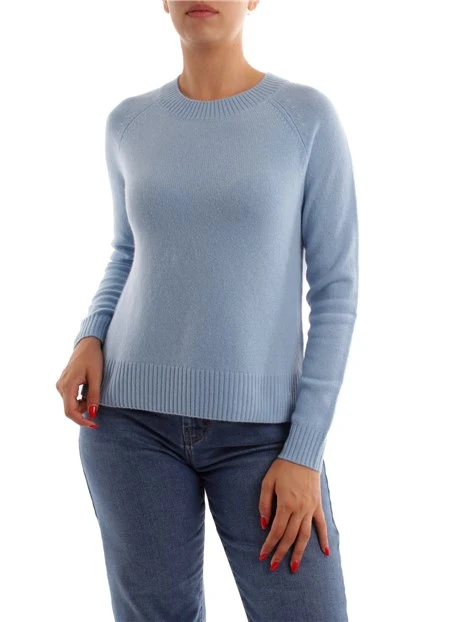 MAGLIA MORBIDA TINTA UNITA DONNA CELESTE