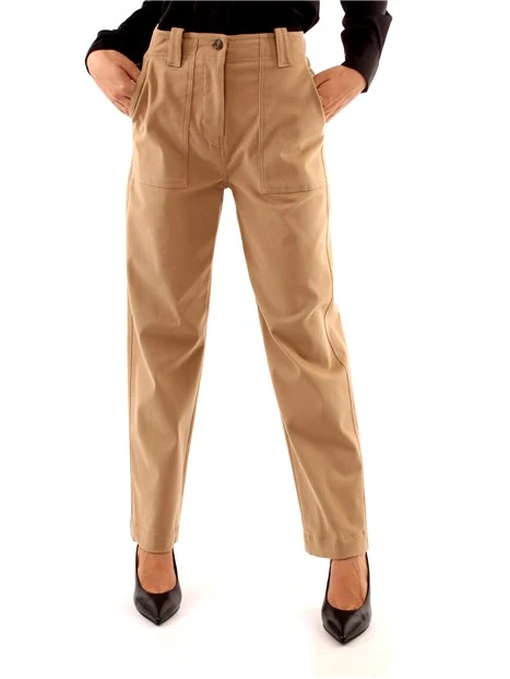 PANTALONI DRITTI CON TASCHE DONNA CAMMELLO