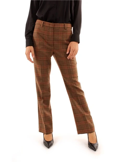 PANTALONE CON MOTIVO PRINCIPE DI GALLES DONNA BEIGE