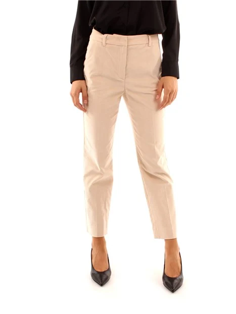 PANTALONE IN VELLUTO A COSTE DONNA PANNA