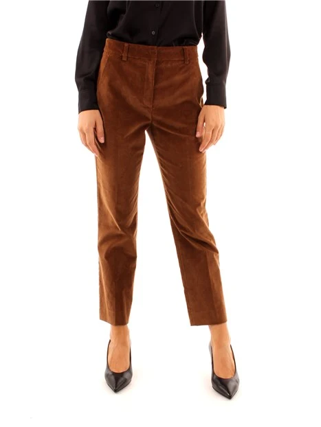 PANTALONE IN VELLUTO A COSTE DONNA NOCCIOLA