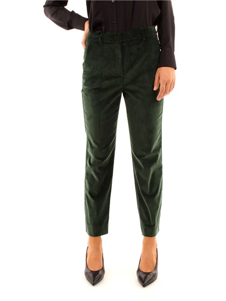 PANTALONE IN VELLUTO A COSTE DONNA VERDE