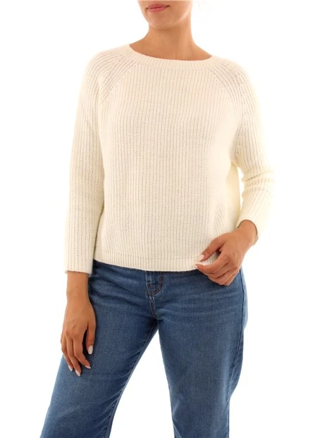 MAGLIA IN PUNTO PANNOCCHIA DONNA BIANCO