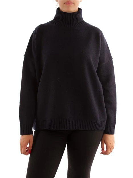 MAGLIA CON MANICA A GIRO BASSO DONNA BLU NAVY