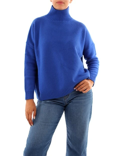 MAGLIA CON MANICA A GIRO BASSO DONNA BLU