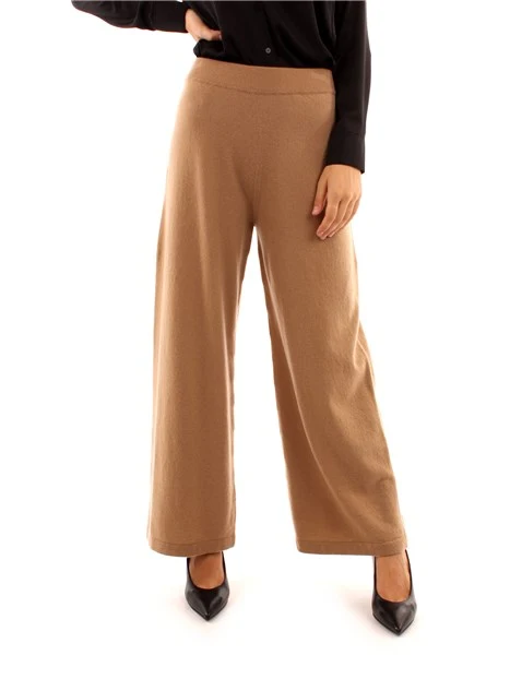 PANTALONI CROPPED IN MAGLIA DONNA BEIGE