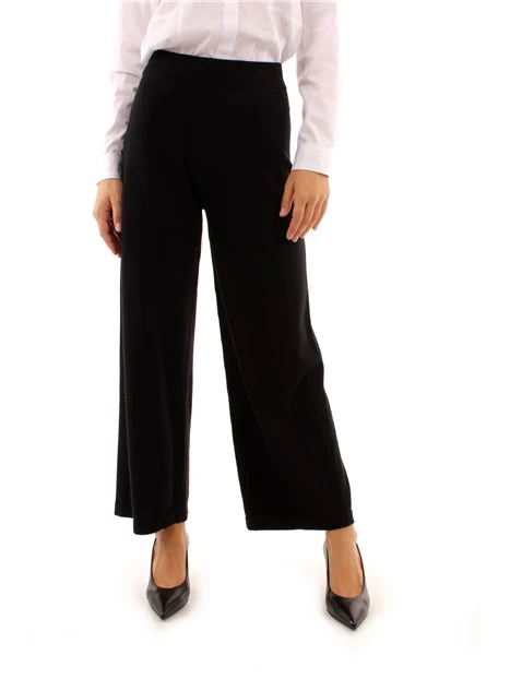 PANTALONI CROPPED IN MAGLIA DONNA NERO