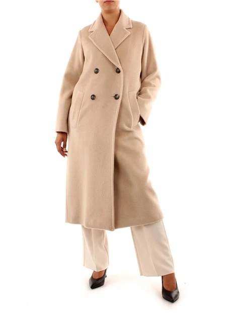 CAPPOTTO LUNGO IN LANA DONNA BEIGE