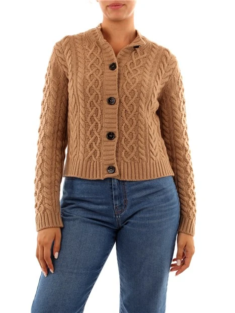CARDIGAN IN PURA LANA DONNA BEIGE