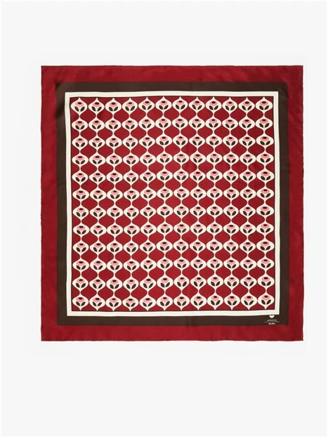 FOULARD IN TWILL DI SETA FANTASIA DONNA ROSSO