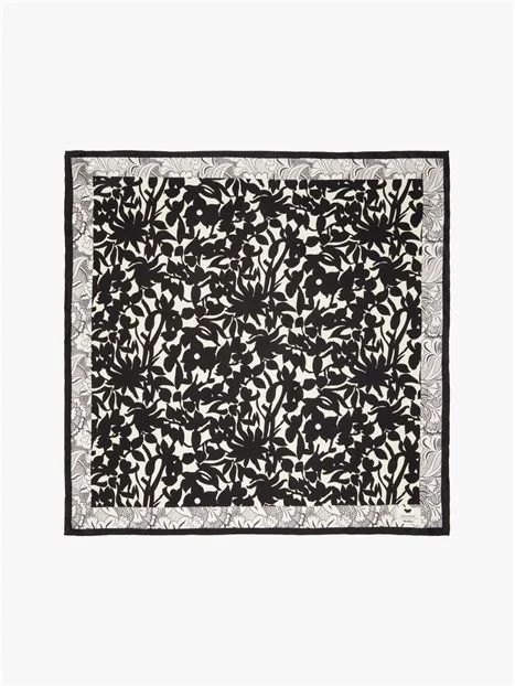 FOULARD IN TWILL DI SETA FANTASIA DONNA NERO