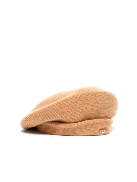 CAPPELLO BASCO CON LOGO DONNA BEIGE