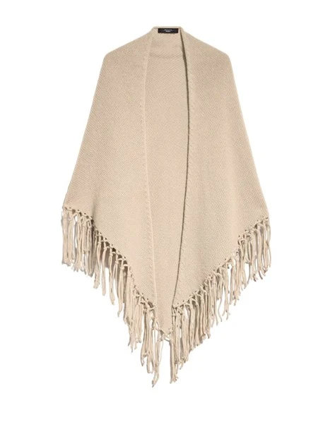 STOLA IN LANA TINTA UNITA DONNA BEIGE