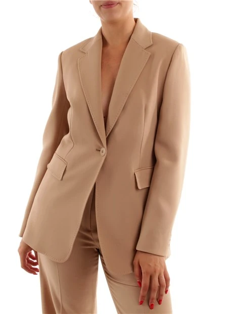 BLAZER MONOPETTO MONOCOLORE DONNA BEIGE