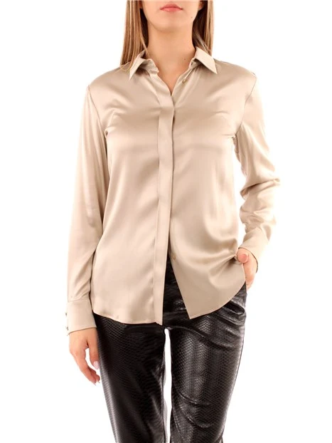 CAMICIA IN RASO DI PURA SETA DONNA GRIGIO