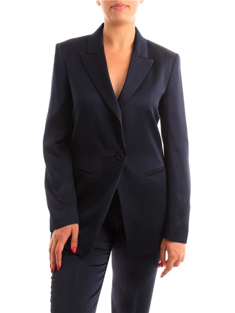 BLAZER CON TASCHE A FILETTO DONNA BLU