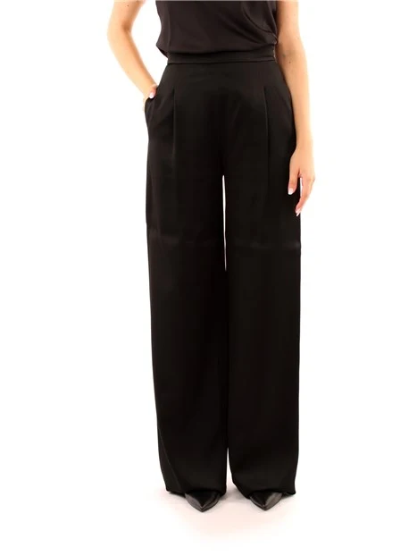 PANTALONI PALAZZO IN TESSUTO SATINATO DONNA NERO