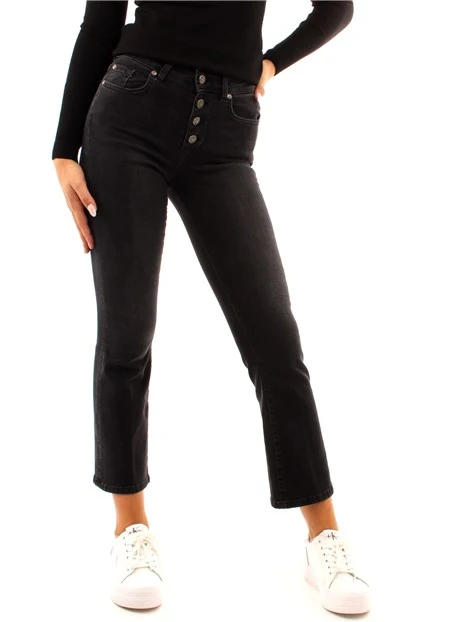 JEANS CROPPED FLARE DONNA NERO