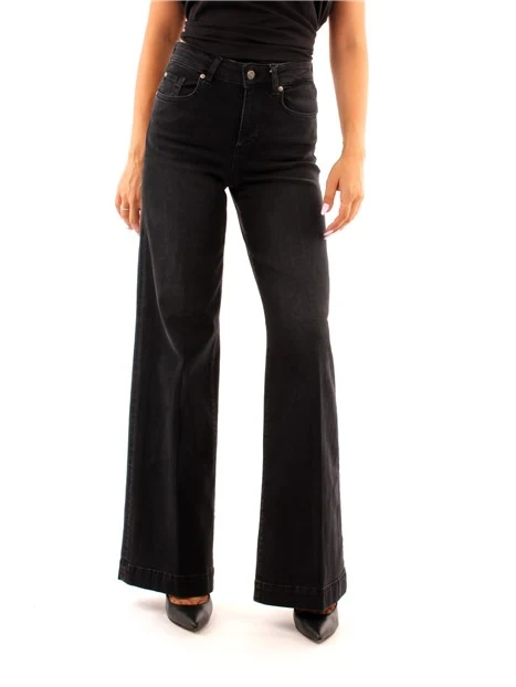 JEANS FLARE 5 TASCHE DONNA NERO