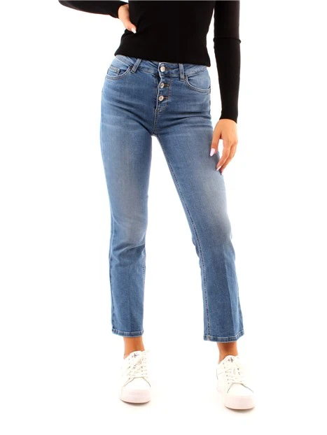 JEANS CROPPED FLARE DONNA BLU