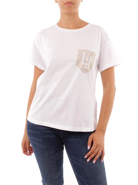 T-SHIRT CON TASCHINO LOGATO DONNA BIANCO