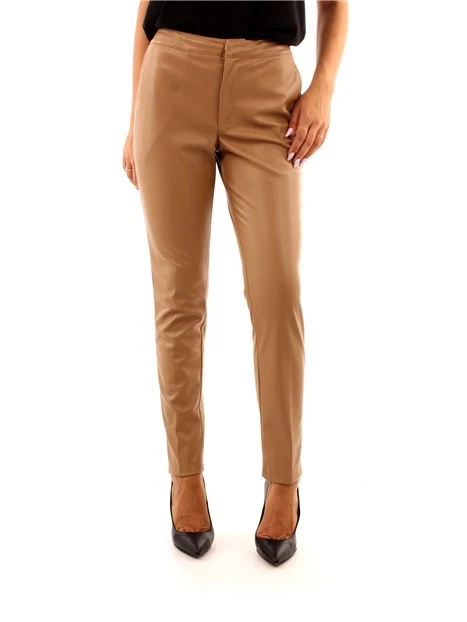 PANTALONE IN ECOPELLE SLIM DONNA BEIGE