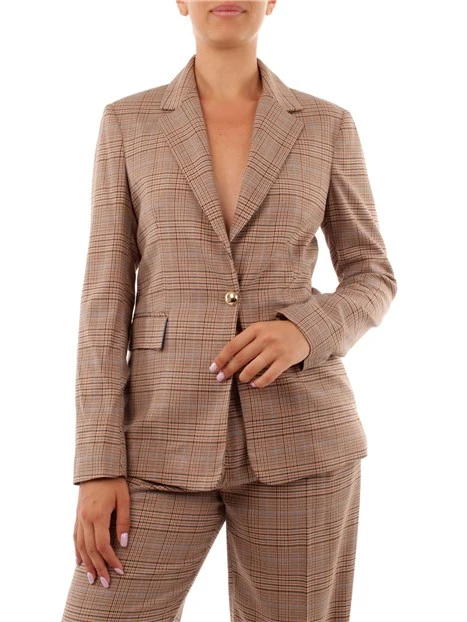 GIACCA BLAZER FANTASIA TARTAN DONNA BEIGE