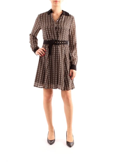 VESTITO CHEMISIER A FANTASIA DONNA NERO