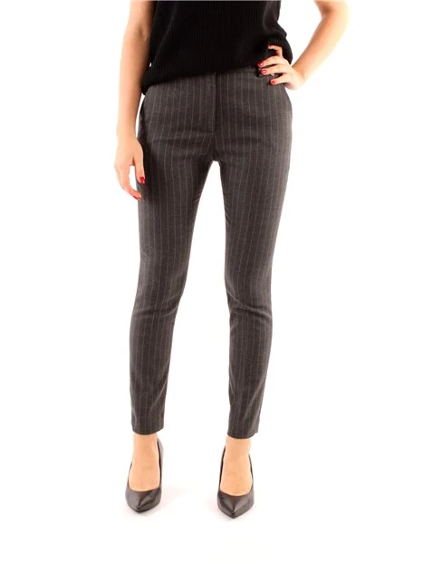 PANTALONI A SIGARETTA PRINCIPE DI GALLES DONNA ANTRACITE