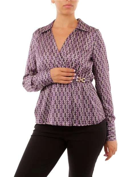 BLUSA CON SCOLLO INCROCIATO DONNA VIOLA
