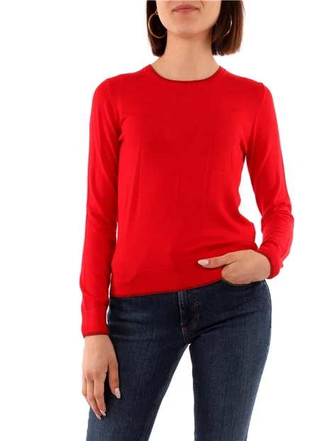 MAGLIA EOSOSTENIBILE MONOCOLORE DONNA ROSSO