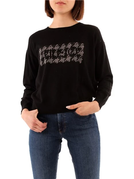MAGLIA LOGO CON STRASS LIU JO BETTER DONNA NERO