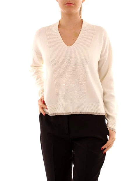 MAGLIA CON SCOLLO A V LIU JO BETTER DONNA BIANCO