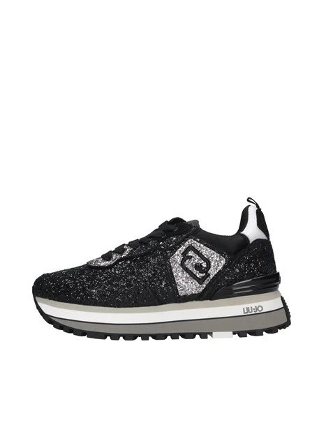 SNEAKERS CON TOMAIA GLITTERATA BICOLORE DONNA NERO