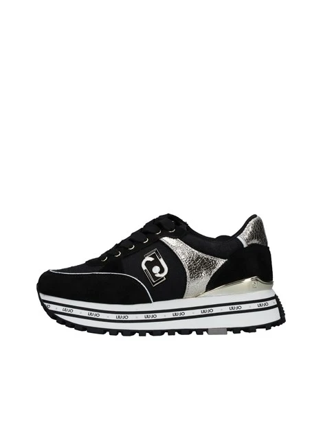 SNEAKERS CON SUOLA LOGATA DONNA NERO ED ORO