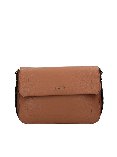 BORSA A TRACOLLA CON INTRECCI LATERALI DONNA MARRONE CHIARO
