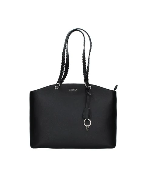 BORSA A SPALLA CON MANICO ONDULATO DONNA NERO