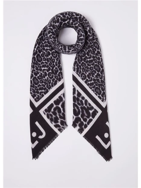 FOULARD LEOPARDATO DONNA NERO