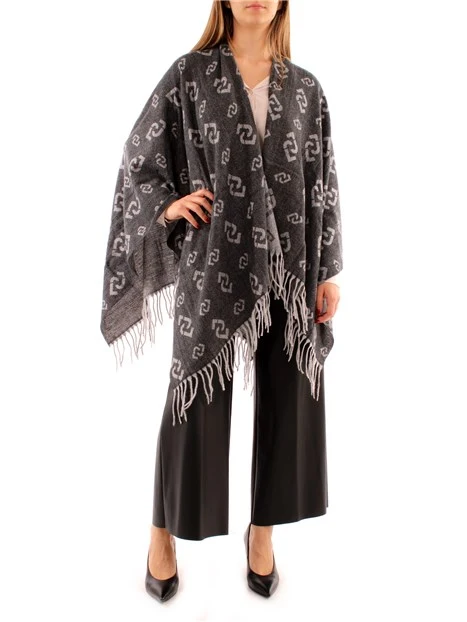 COPRISPALLE PONCHO CON LOGO DONNA NERO