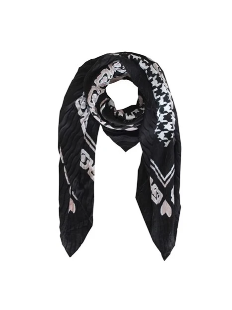 FOULARD CON CUORE DONNA NERO