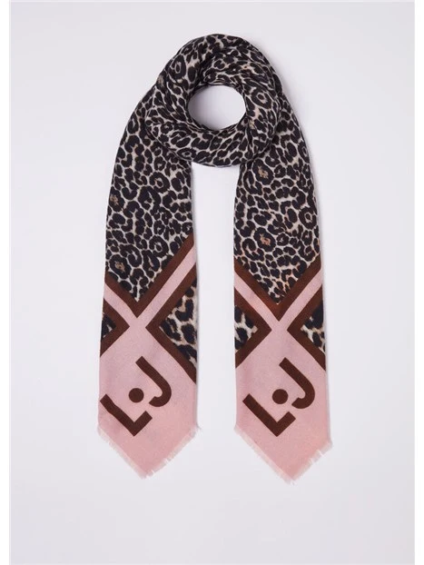 FOULARD LEOPARDATO DONNA MARRONE