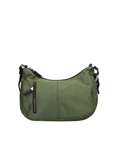 BORSA A SPALLA CON TASCHE ESTERNE DONNA VERDE CHIARO