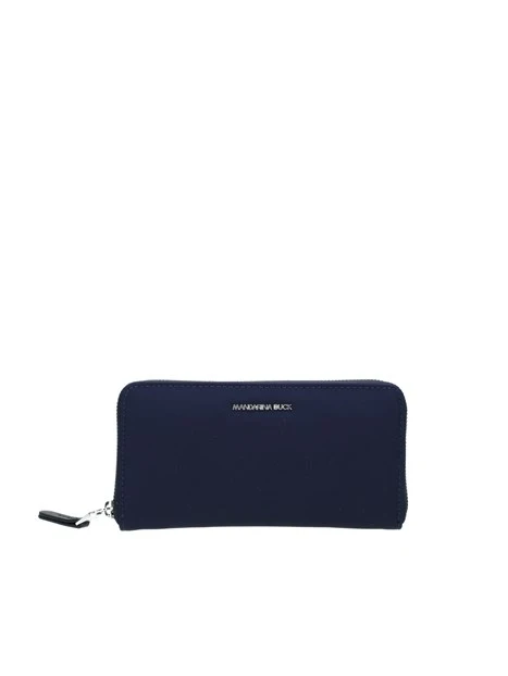 PORTAFOGLIO IN TESSUTO CON LOGO IN METALLO DONNA BLU