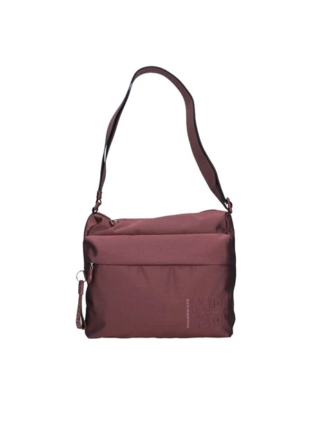 BORSA A TRACOLLA CON ZIP FRONTALE DONNA BORDEAUX