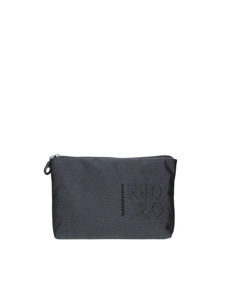 POCHETTE ZIPPATA CON LOGO DONNA GRIGIO