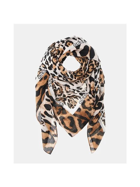 SCIARPA KEFIAH LEOPARDATA DONNA MARRONE