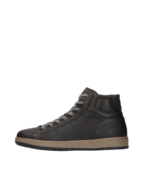 SNEAKERS ALTE CON ZIP LATERALE UOMO MARRONE