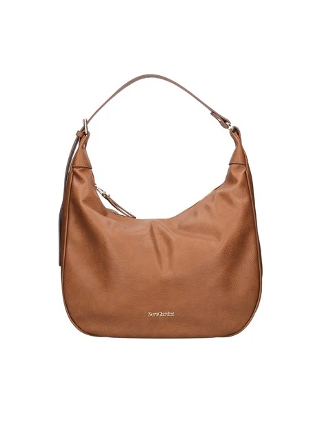 BORSA A SPALLA CON ZIP POSTERIORE DONNA CUOIO