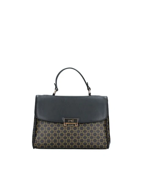 BORSA A MANO IN ECOPELLE CON PATTA DONNA NERO